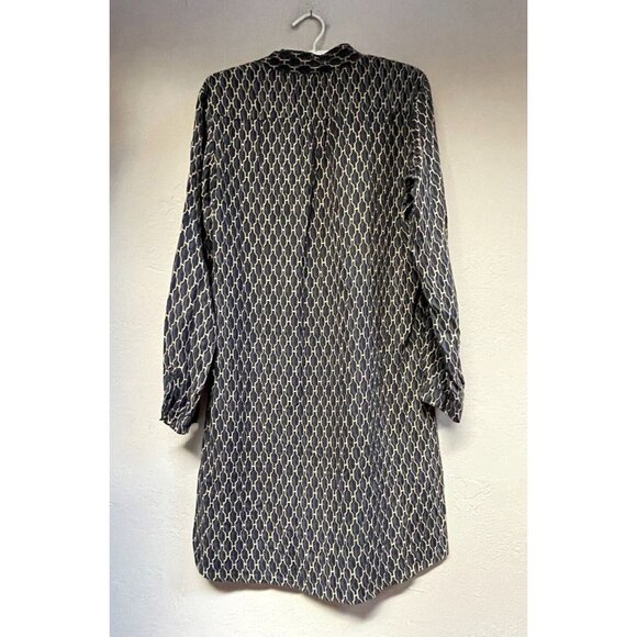 Rock Flower Paper Womens Geometric Print Tunic Shirt Dress Medium Blue Rayon - Picture 2 of 9